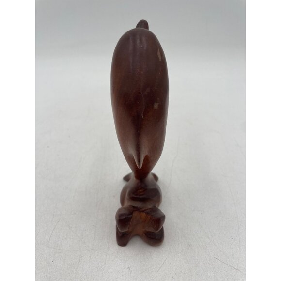 Hand-Carved Jamaican Wood Dolphin Figurine - Swim Into Elegance With Tropical Vi - Picture 4 of 6